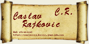 Časlav Rajković vizit kartica